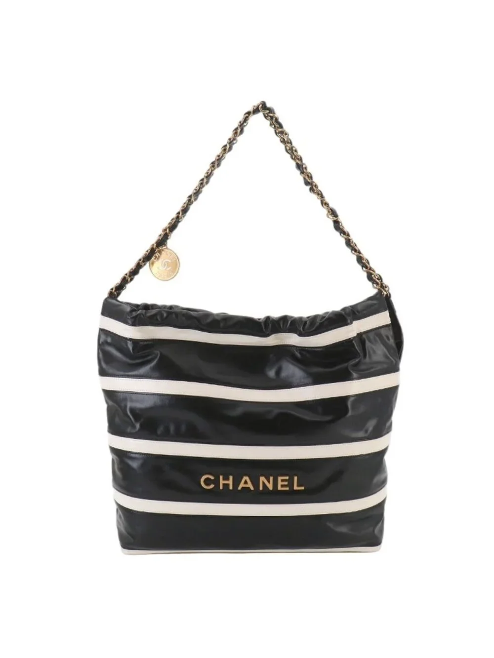 Chanel 22 Small Chain Shoulder Bag Calfskin